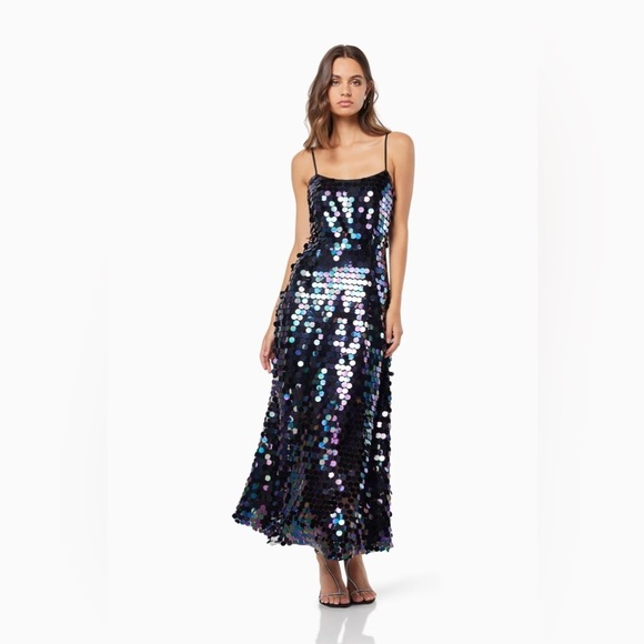 NWT Elliatt Deborah iridescent paillette embellishments Maxi Dress Size Small - Picture 5 of 14